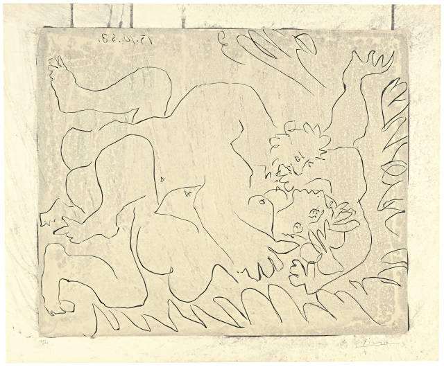 Pablo Picasso  : Etreinte I , Mougins, 15. Oktober 1963 
