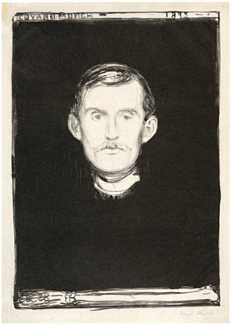 Edvard Munch  : Selbstporträt - Self-Portrait , 1895