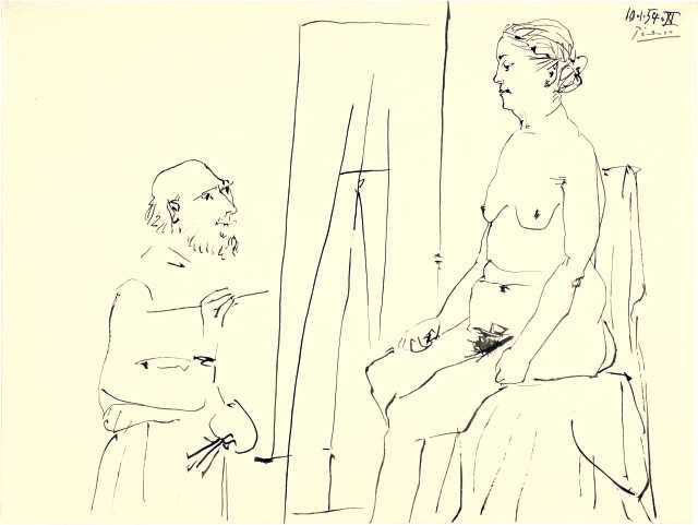 Pablo Picasso : Le vieux modèle, 10 January 1954