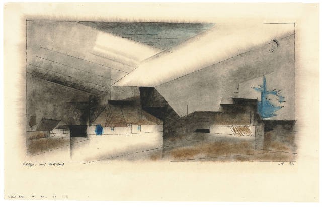 Lyonel Feininger  : Dorf West Deep , 24 June 1930