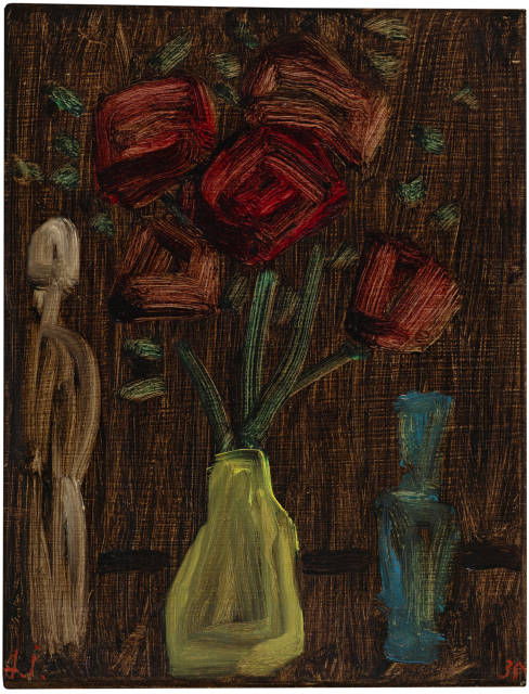 Alexej von Jawlensky : Grosses Stillleben: Rosen mit gelber Vase, Dezember 1935 