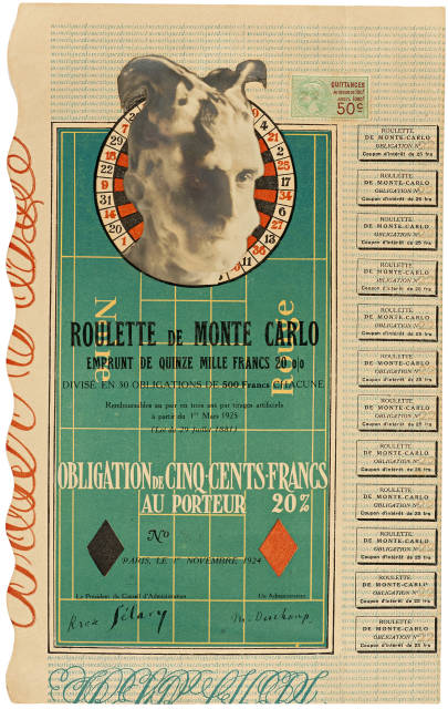 Marcel Duchamp  : Monte Carlo Bond , 1924 