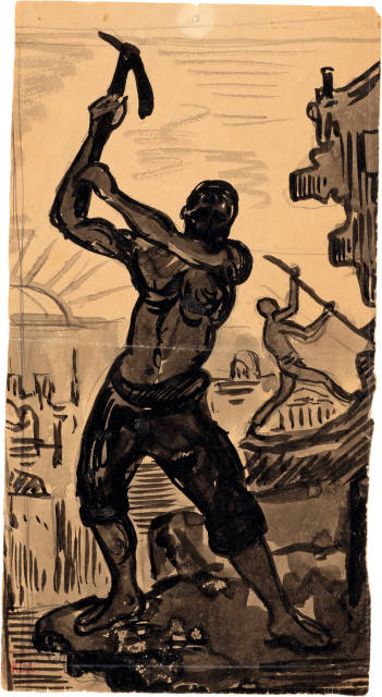 Paul Signac : Le démolisseur, étude pour le tableau é..., 1897
