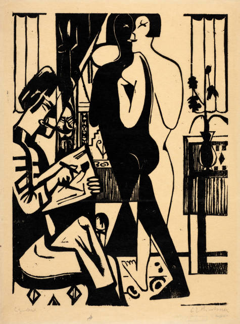 Ernst Ludwig Kirchner : Maler und Modell, 1934 