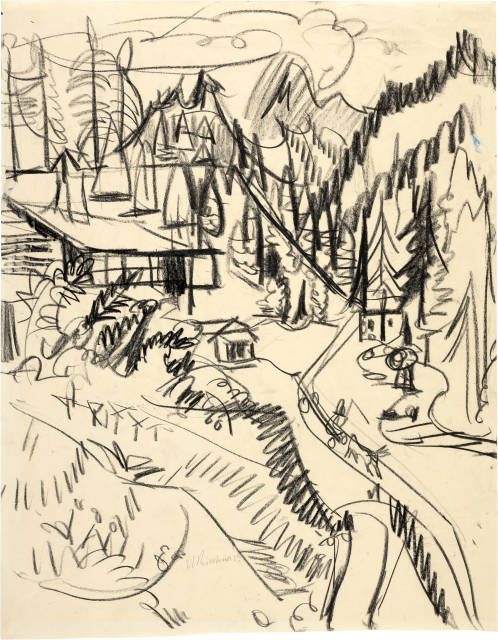 Ernst Ludwig Kirchner : Wildbodenhaus mit Blick auf Sertigweg im ..., 1923 