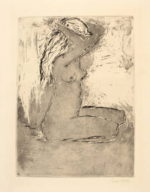 Emil Nolde  : Kniendes Mädchen , 1907