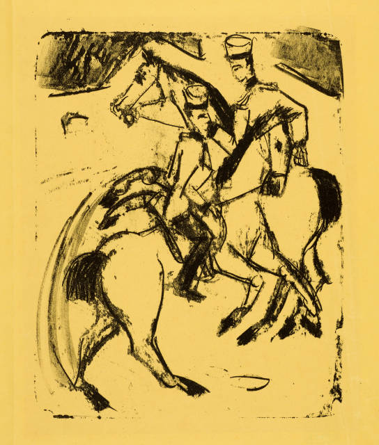 Ernst Ludwig Kirchner : Zwei reitende Artilleristen - Auf dem ..., 1916 