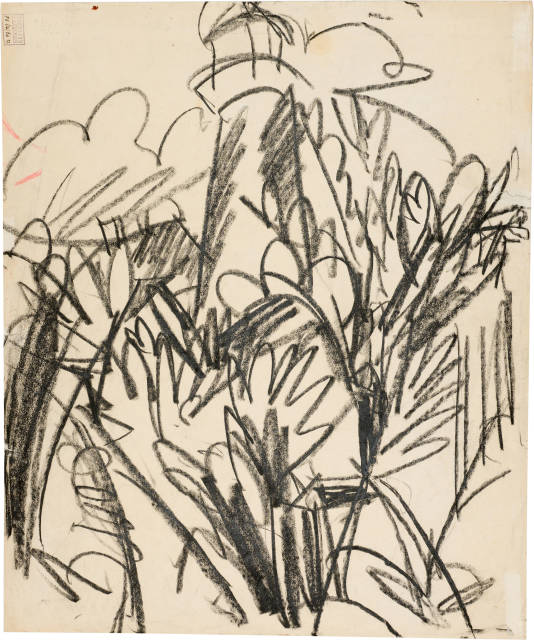 Ernst Ludwig Kirchner : Leuchtturm auf Fehmarn mit Bäumen, 1912-1914