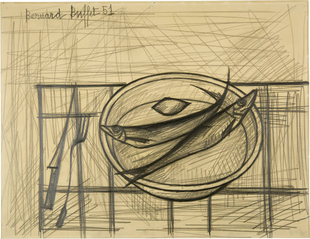 Bernard Buffet : Deux harengs dans un plat, 1951
