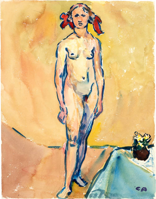Cuno Amiet : Stehender Akt, Hilda Trog, circa 1911
