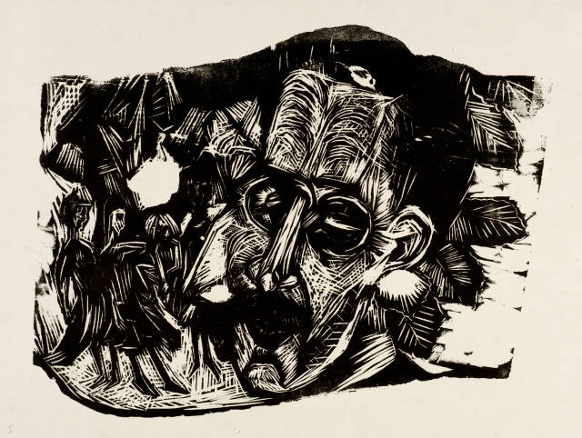 Ernst Ludwig Kirchner : Kopf Dr. Ludwig Binswanger mit Kindern, 1918 
