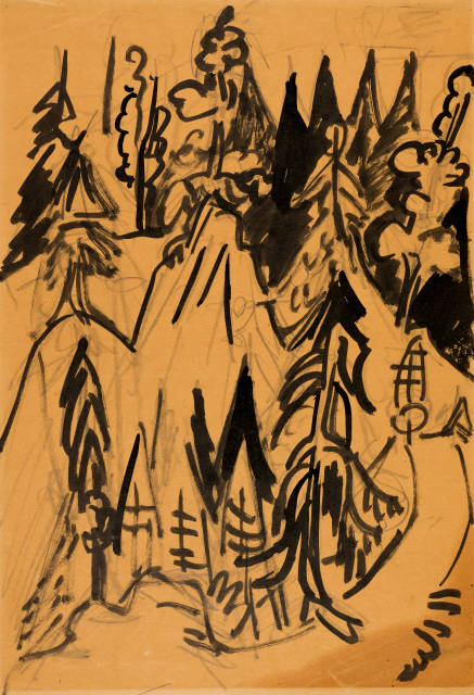 Ernst Ludwig Kirchner : Wettertannen, Um 1920-1922 