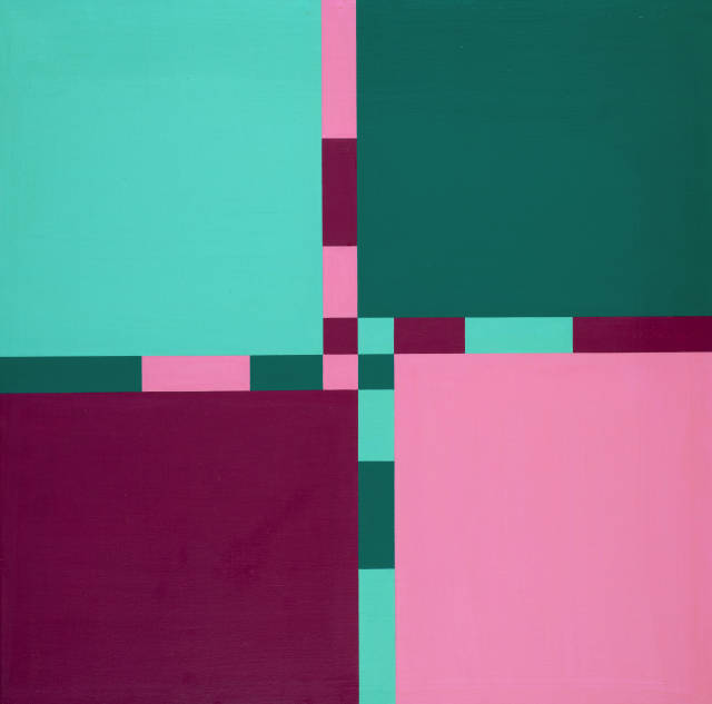 Richard Paul Lohse : 4 Farbrhythmen an 4 Feldern, Blaugrün, ..., 1952/74
