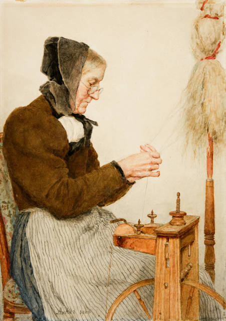 Albert Anker : Die Spinnerin, 1906