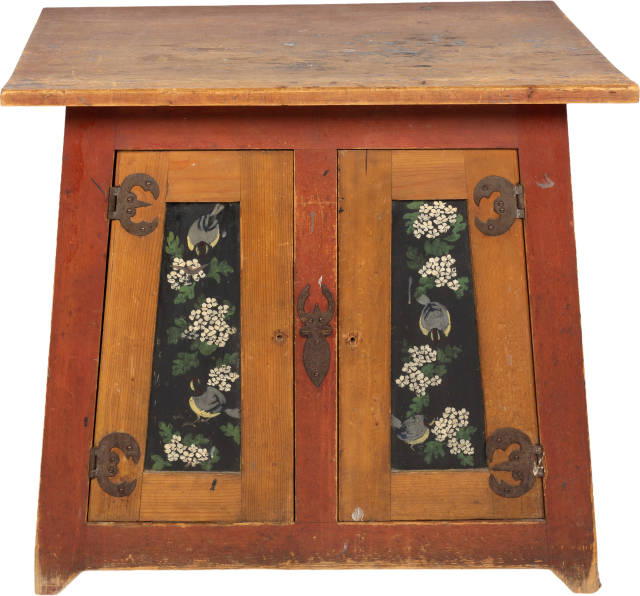 Giovanni Giacometti : Kleiner bemalter Schrank, zweitürig, circa 1900