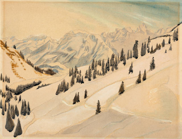 Erich Heckel : Allgäuer Winterlandschaft, 1949