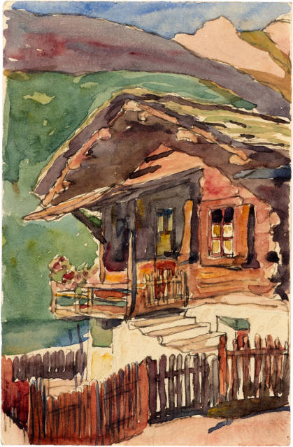 Giovanni Giacometti : Das Atelier in Stampa, 21. August 1907 