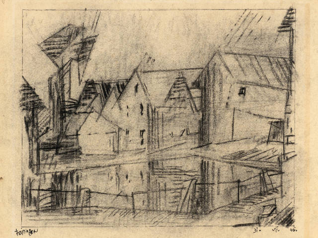 Lyonel Feininger : Dorfteich in Gelmeroda, 31 July 1946