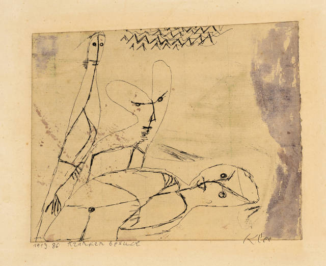 Paul Klee : Krankenbesuch, 1913 - Werknummer 1913.86 