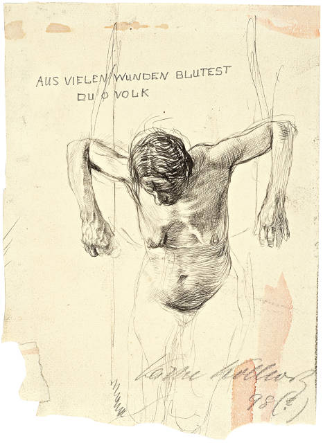 Käthe Kollwitz : Aktstudie zur Radierung 'Aus vielen Wunden ..., Before 1896 or 1896