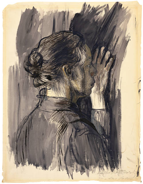 Käthe Kollwitz : Selbstbildnis am Fenster, Circa 1900