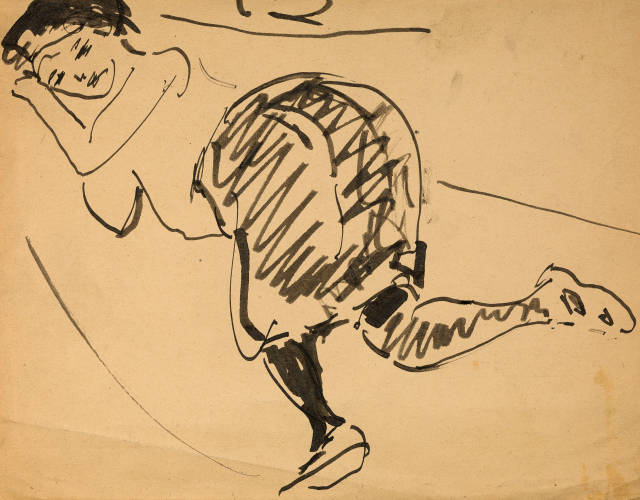 Ernst Ludwig Kirchner : Mädchen auf Diwan, circa 1910