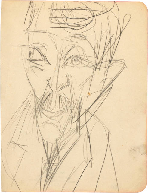 Ernst Ludwig Kirchner : Kopf eines Mannes, 1916 