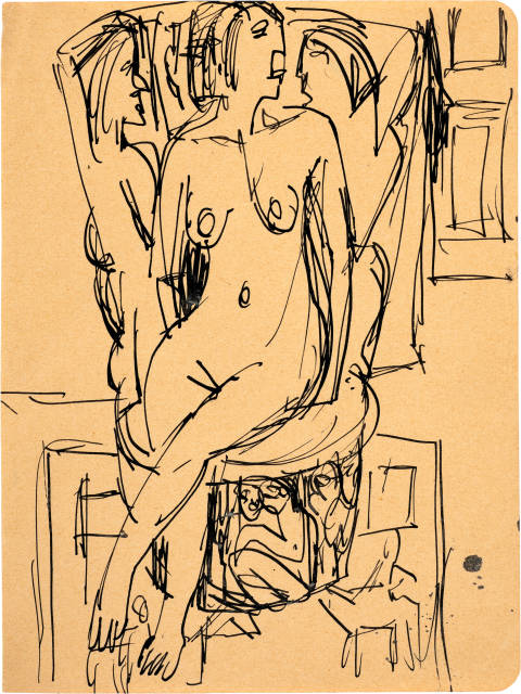 Ernst Ludwig Kirchner : Erna auf dem Adam-und-Eva-Stuhl, 1924 