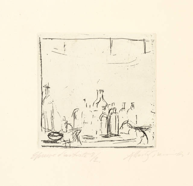 Alberto Giacometti : Bouteilles dans l'atelier I, 1956 