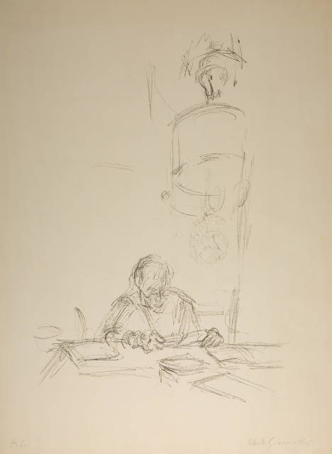 Alberto Giacometti : La mère de l'artiste lisant sous la lampe à..., 1963