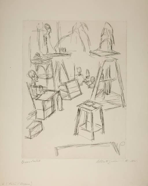 Alberto Giacometti : Sculptures dans l'atelier VI, 1965 