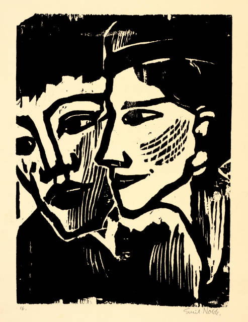 Emil Nolde  : Doppelbildnis , 1937