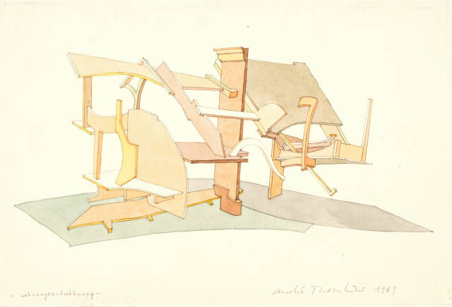 André Thomkins : Wohnungsentwöhnung. - Schreinerei, 1969