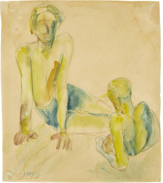 Hermann Max Pechstein  : Zwei Männer - Komposition , circa 1909-1913