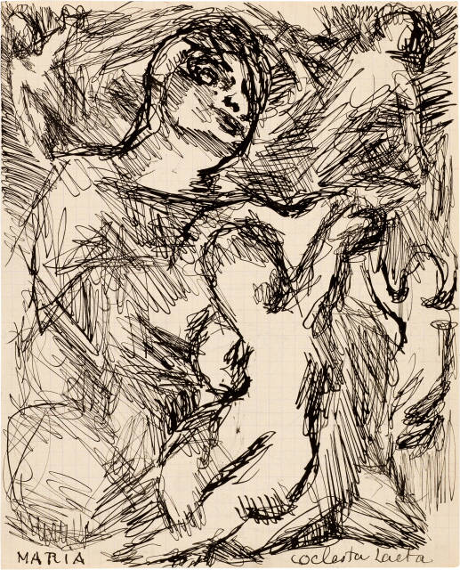 Louis Soutter : Maria caelesta laeta (recto) - Le Bénitier (..., 1923-1930