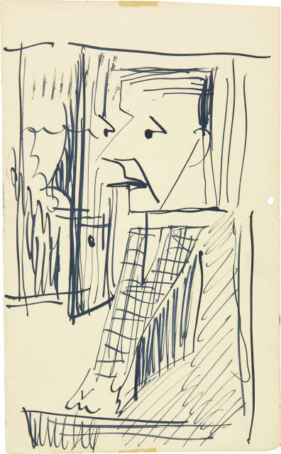 Ernst Ludwig Kirchner : Selbstbildnis mit Zigarette, 1927-1937 