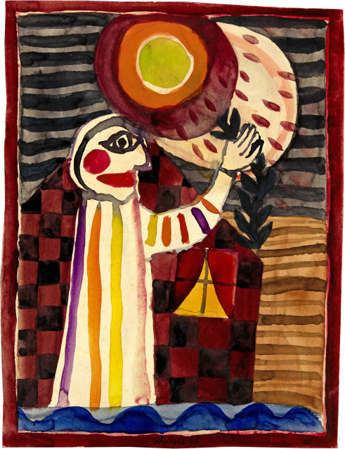 Hans Schärer : Nächtliche Wanderung (Grussbild), 1966