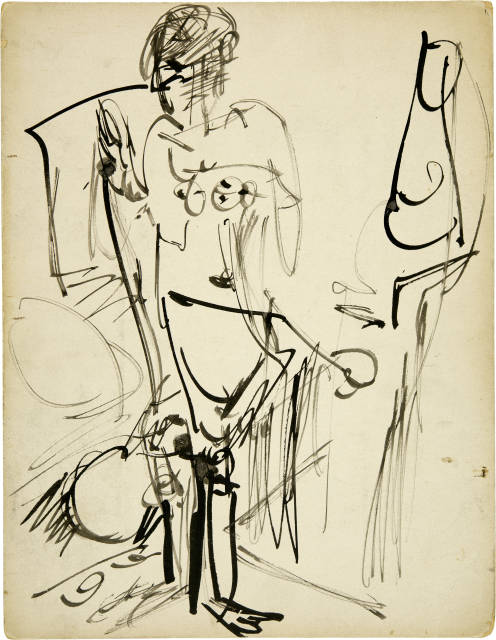 Ernst Ludwig Kirchner : Stehender weiblicher Akt, Um 1914 