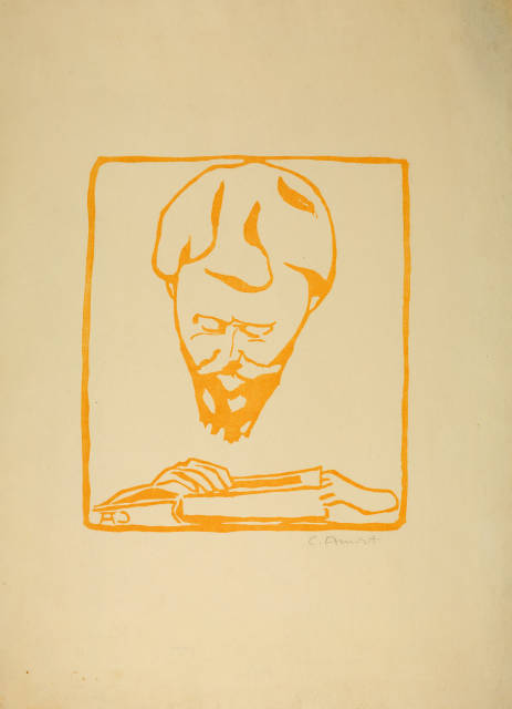Cuno Amiet : Giovanni Giacometti, beim Lesen, 1907 