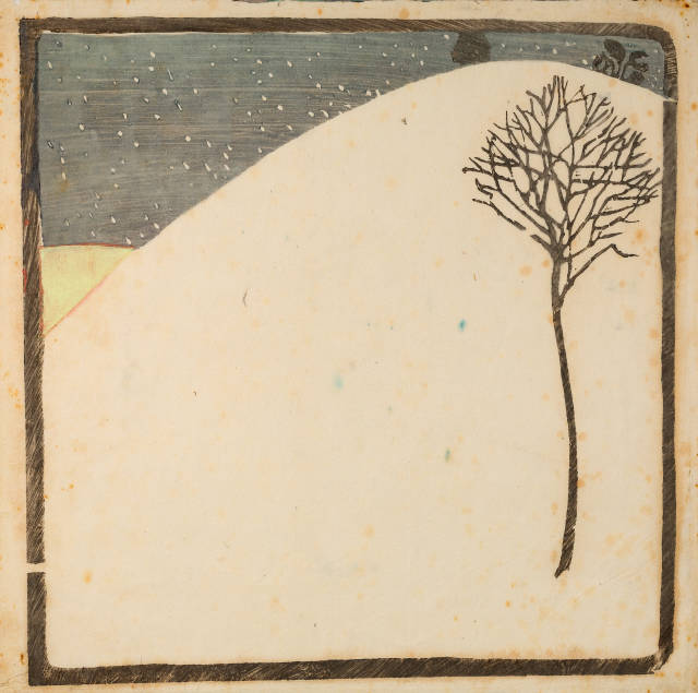 Cuno Amiet : Winterlandschaft mit Bäumchen, 1905
