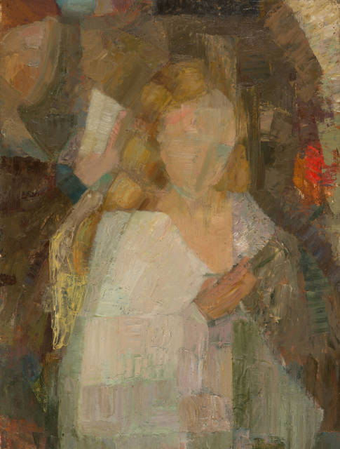 Oscar Lüthy : Junge Frau im weissen Kleid, 1920