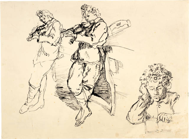 Giovanni Giacometti : Bruno al violino, 1918-1922 