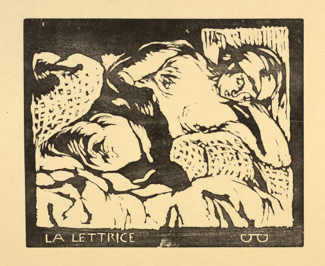 Giovanni Giacometti : La lettrice, Entwurf 1916-1918, Druck 1920-1921 
