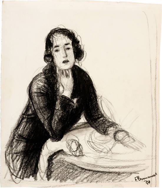 François Barraud : Jeune femme assise à une table, 1930
