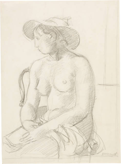 Maurice Barraud : Femme nue avec un chapeau,  