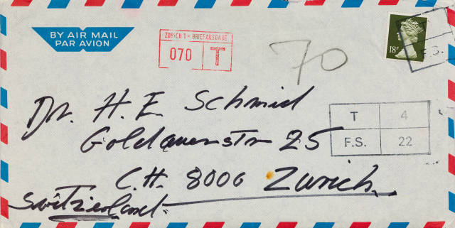 Francis Bacon : Brief an Dr. Heinrich E. Schmid, 27 July 1987