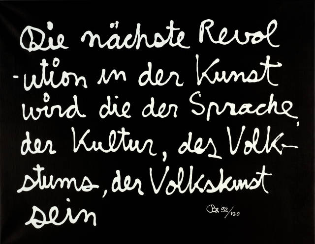 Ben Vautier : Die nächste Revolution in der Kunst wird ..., 1980
