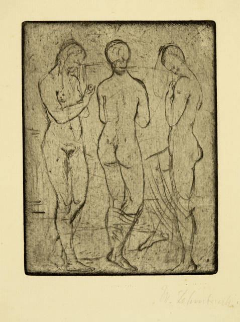 Wilhelm Lehmbruck : Drei Frauen, stehend, 1912 