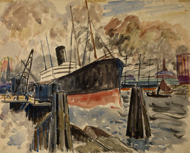 Auguste Herbin : Le Port de Hambourg, circa 1907