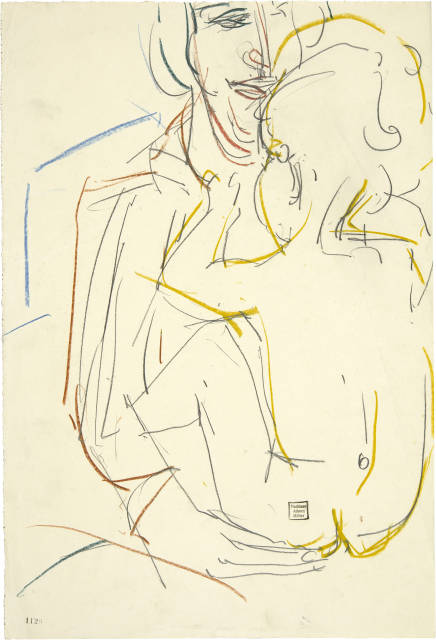 Albert Müller : Mutter mit Kind (Anna Müller mit Kaspar), circa 1925